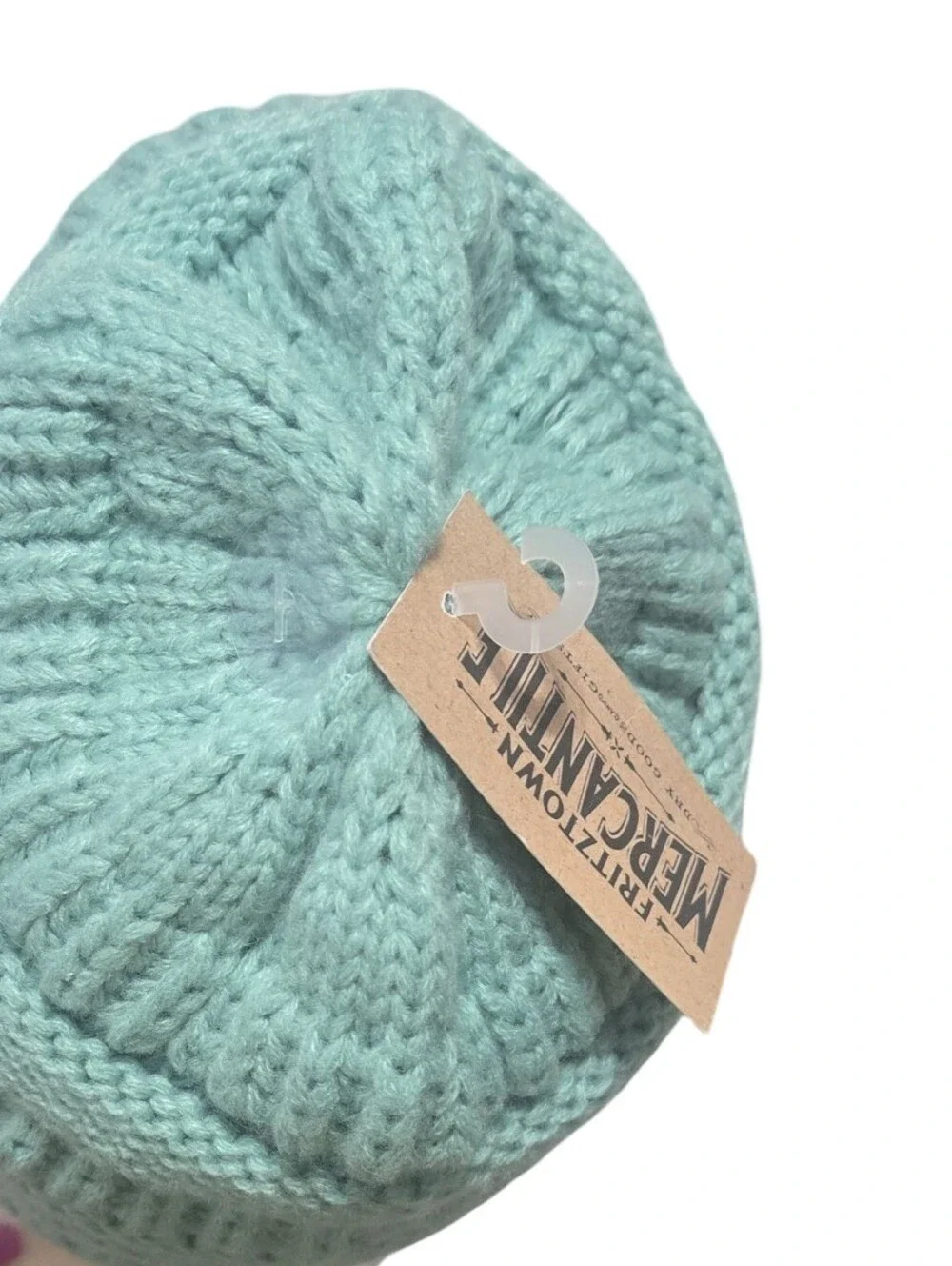C.C Women's Green Ribbed Knit Beanie Cable Knit Fitted Winter Outdoors